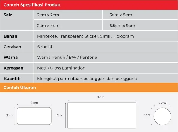 spesifikasi Label Sticker Hologram Epoxy Sticker